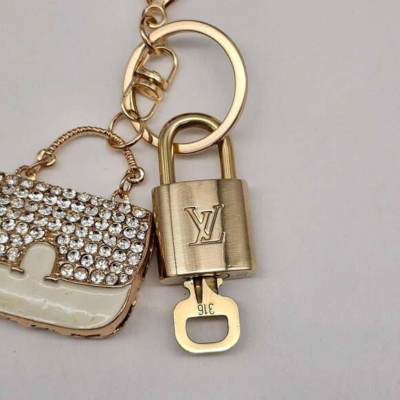 Authentic Louis Vuitton Lock & Key with unbranded Bagcharm, Keycharm, Keychain - Picture 7 of 7